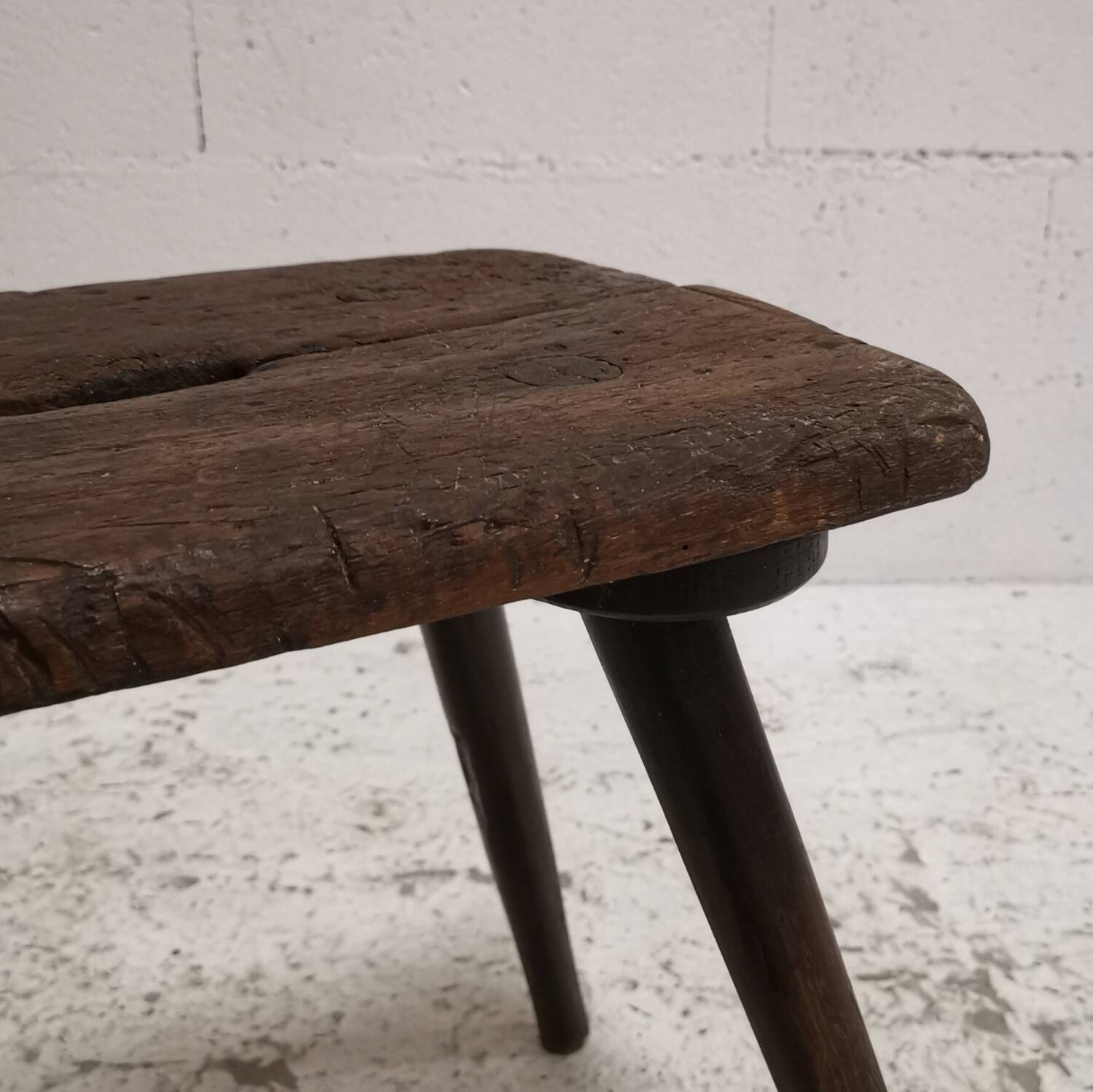 Antique 1911 Vintage Brutalist Industrial Stool