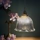 Vintage glass holophane pendant light