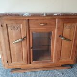 Sideboard oak 3 doors + top MARBLE