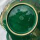 Green enameled ceramic leaf dish, slip, Lunetta vallauris stamps, vintage