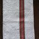 Torchon ancien chevrons bandes rouge vert