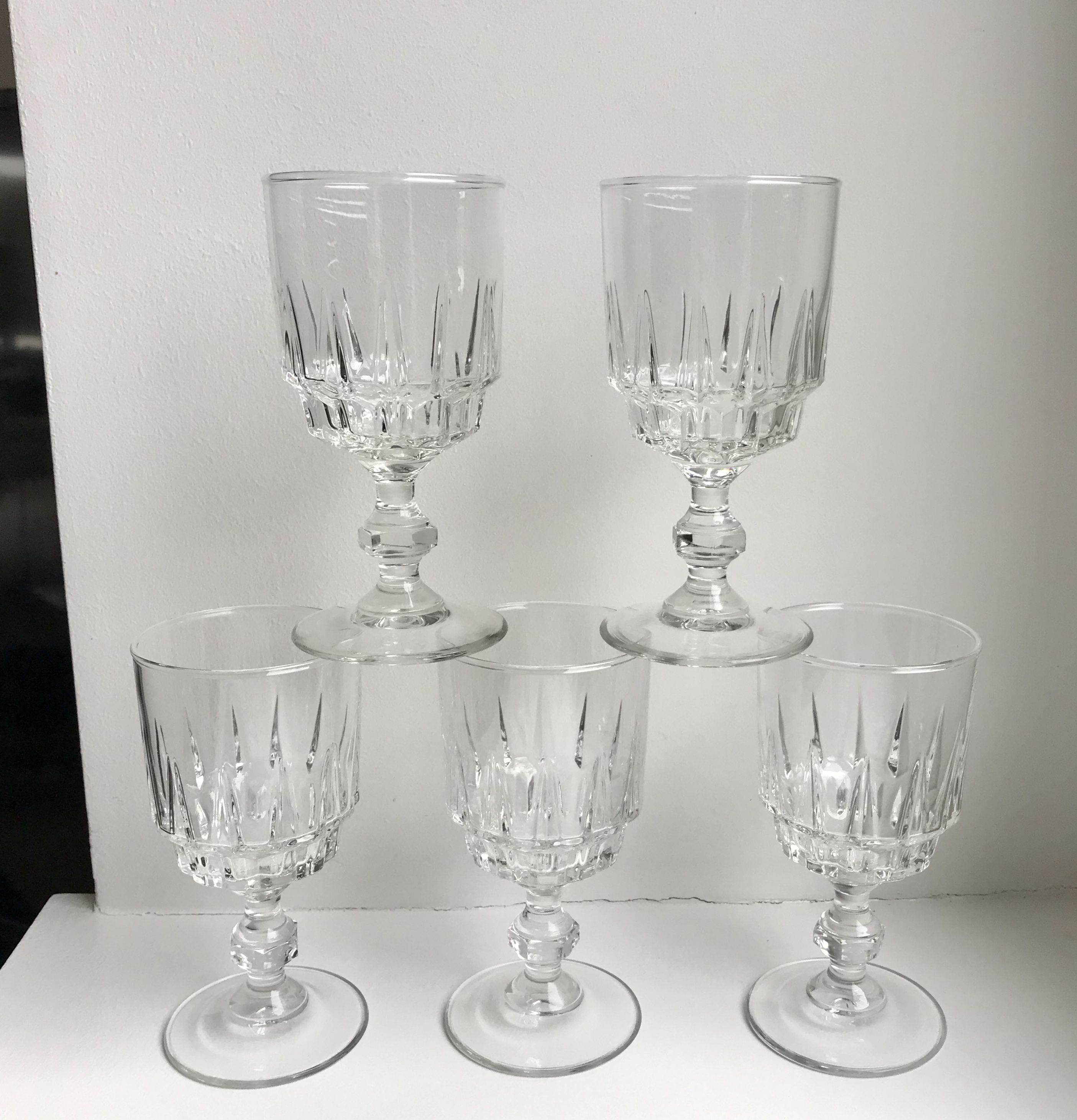 Set of 5 crystal wine glasses 50-60s