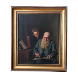 The music lesson Oil on canvas nineteenth century 68x58 cm SB