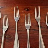 Christofle - Set of 11 fish forks, Spatours model, in silver-plated metal