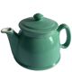 Old green ceramic teapot