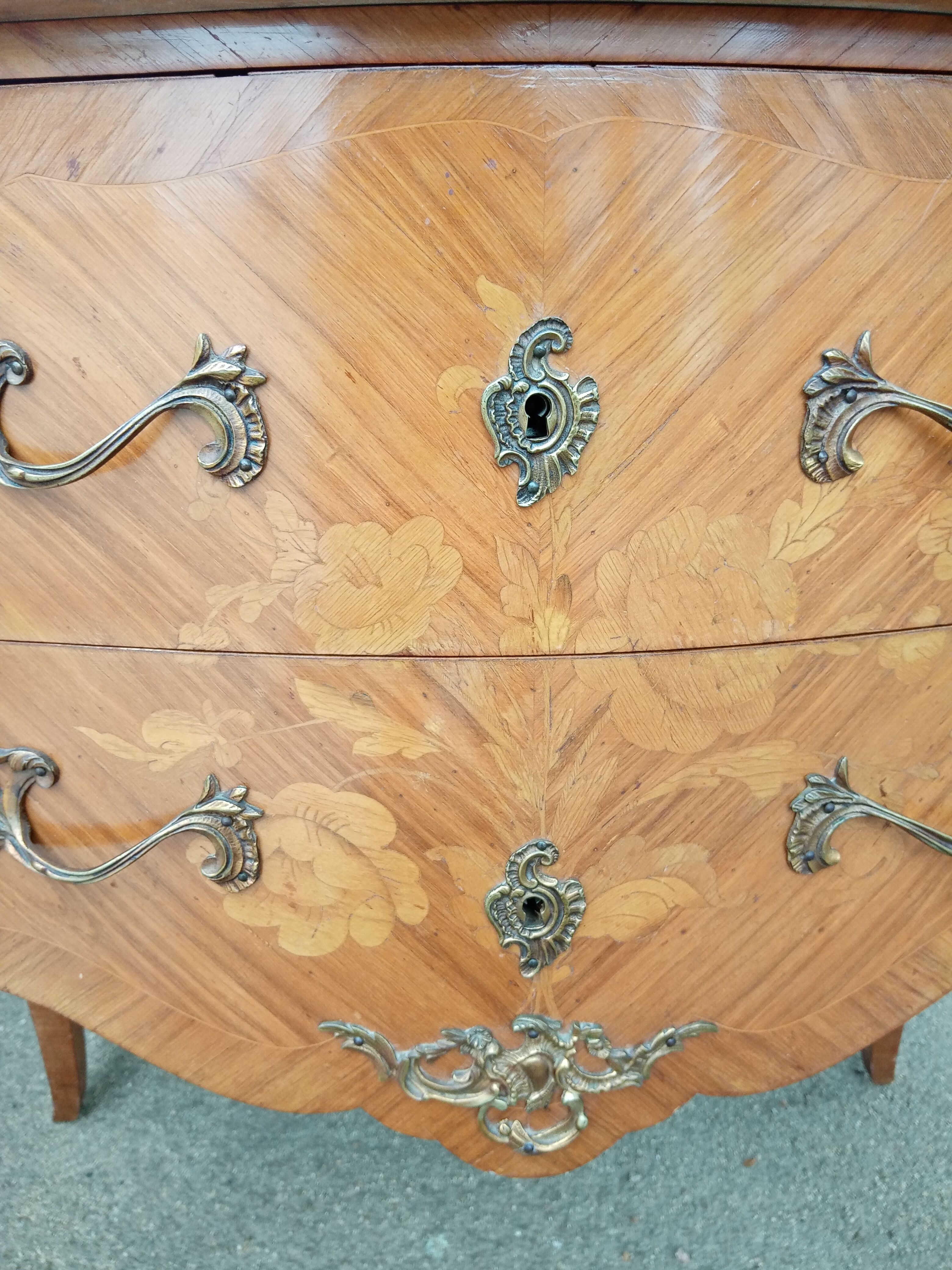 Louis XV chest of drawers 2 drawers and marble