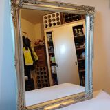 Miroir Bois et Stuk Argenté