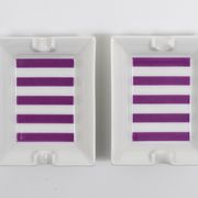 Set of fine purple porcelain ashtrays Midcentury Augarten Vienna, Austria, 1950s