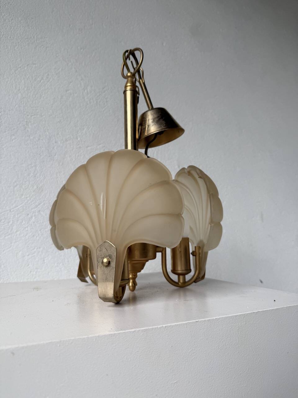 Shell and brass chandelier from the 70s
