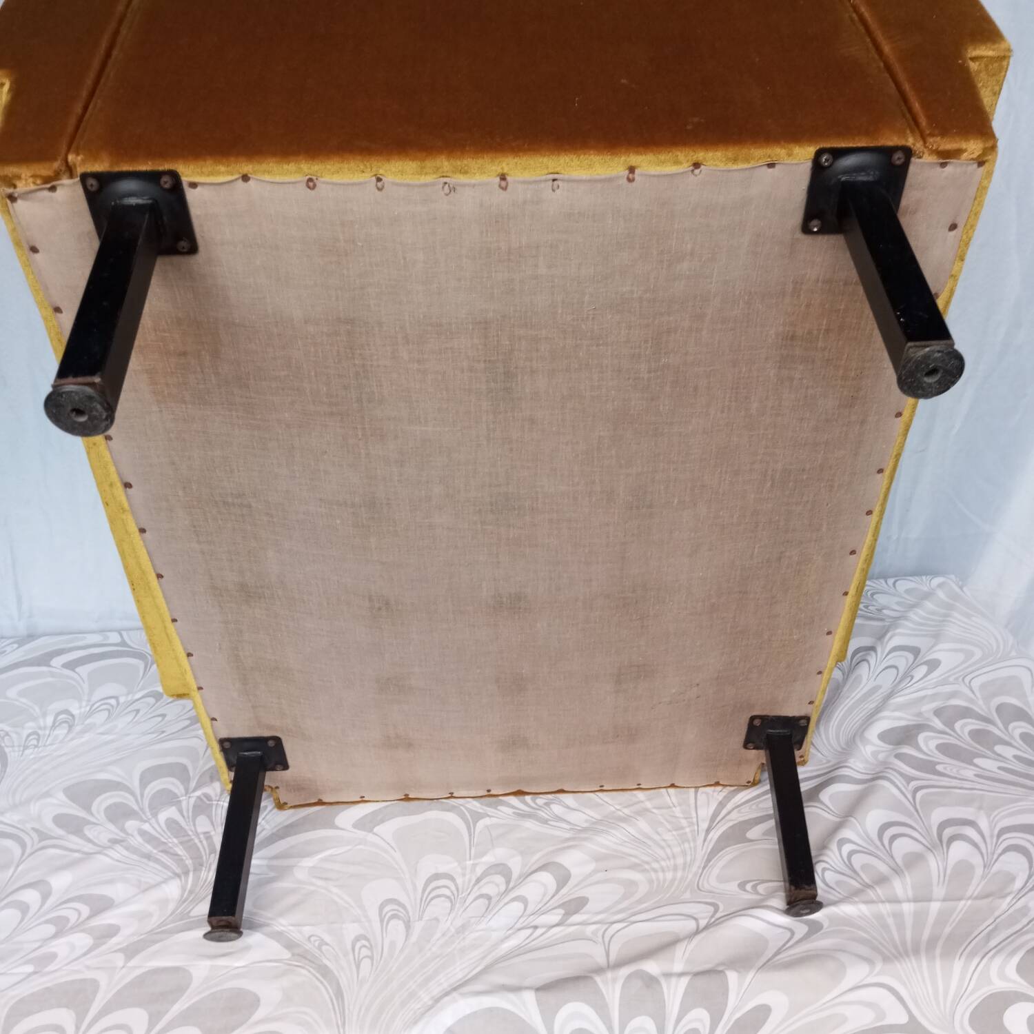 Vintage yellow velvet armchairs