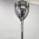 Chandelier Art Déco par Napako, chrome et verre marbré, années 1930