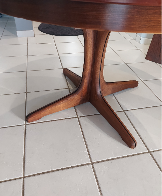 Round table extendable Baumann vintage 1970s