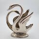 Swan letter holder in silver metal