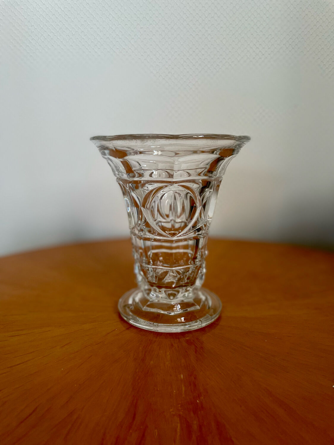 Vintage crystal glass vase 1960 1970