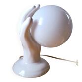 Lampe main en céramique 1980