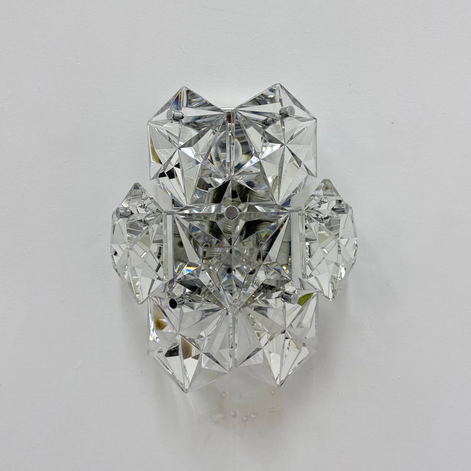 Mid-century crystal sconce by Kinkeldey, Germany, 1970s
