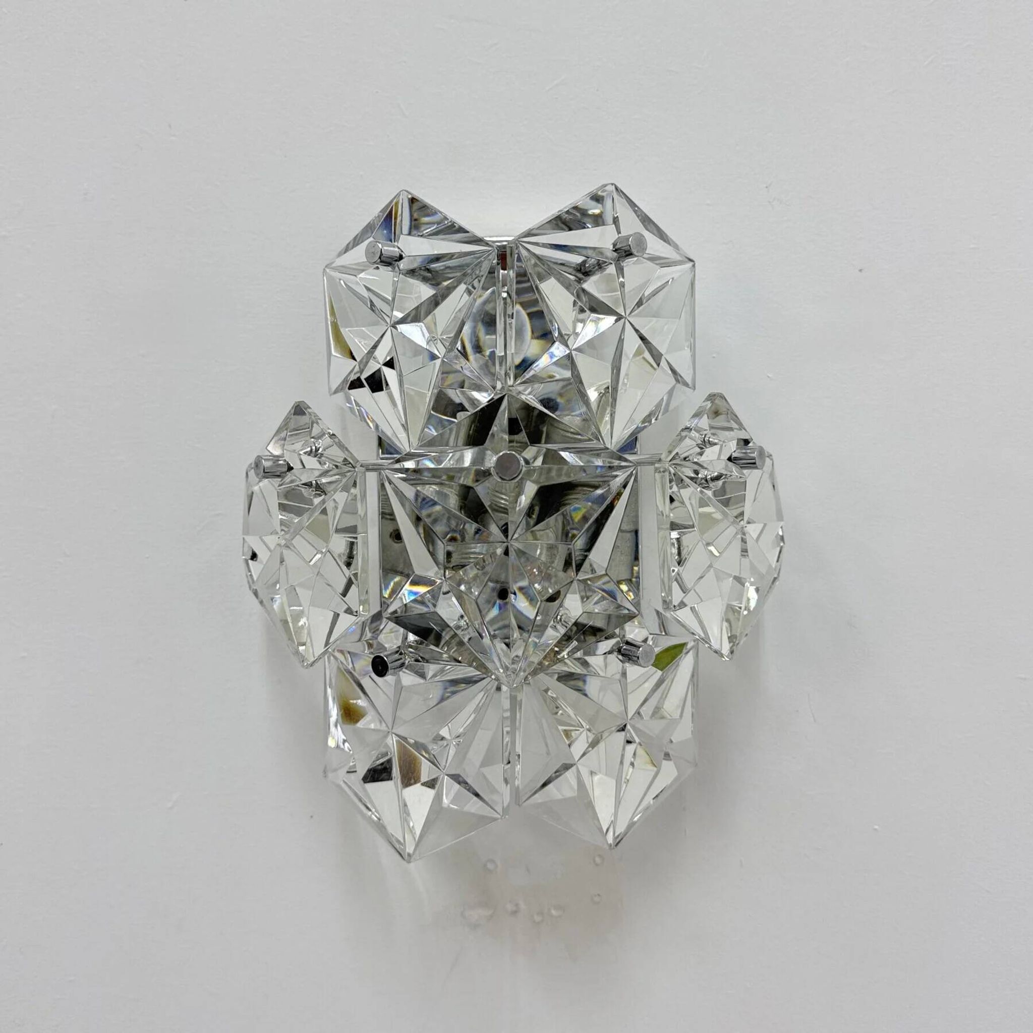 Mid-century crystal sconce by Kinkeldey, Germany, 1970s