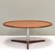 Vintage Dutch round coffee table in teak by Martin Visser for Spectrum, 1960s