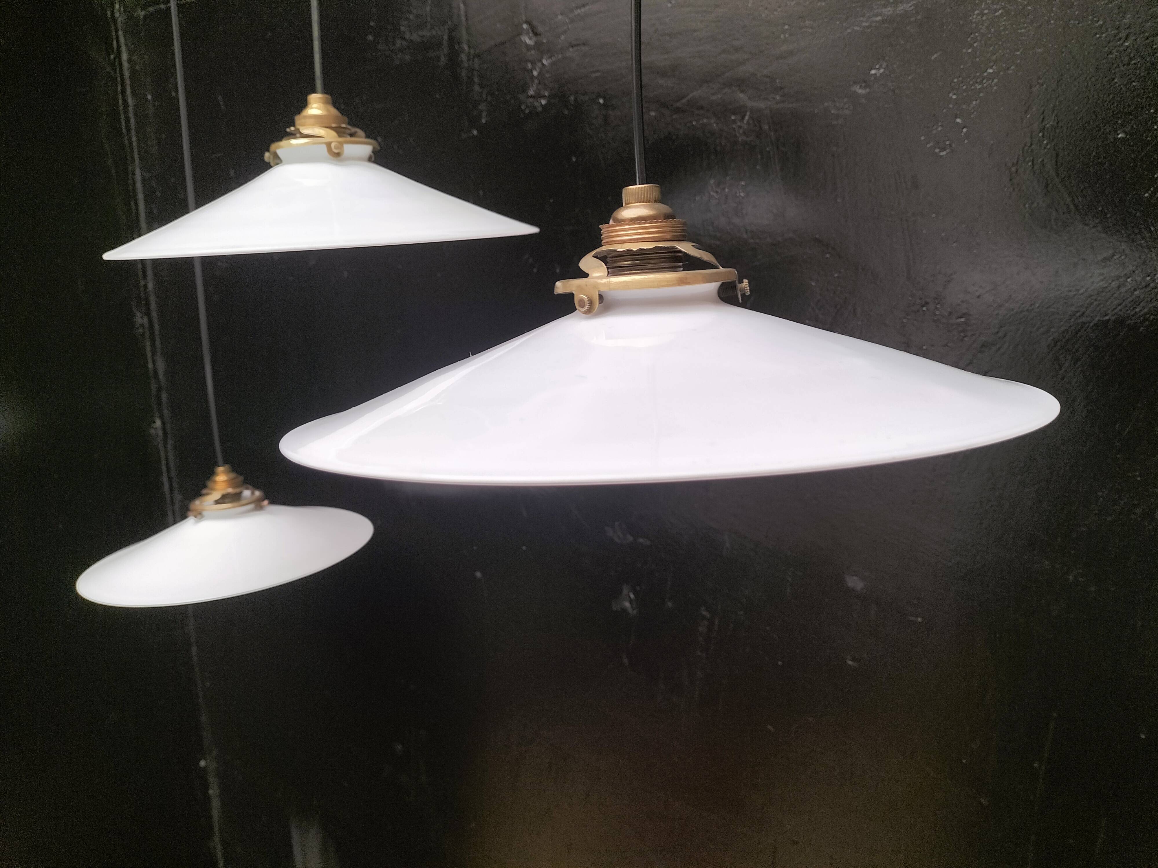 Opaline pendant lights