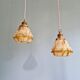 Duo de suspensions Art Déco en opaline et ouraline, 1920-30
