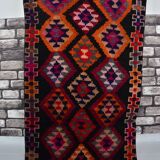 Extra Long Oushak Vintage Runner Rug