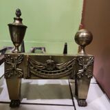 Pair of bronze andirons from the Empire period