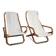 Pair of folding bamboo and brass deck chairs, Italy, 1960s.