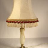Onyx and fabric table lamp