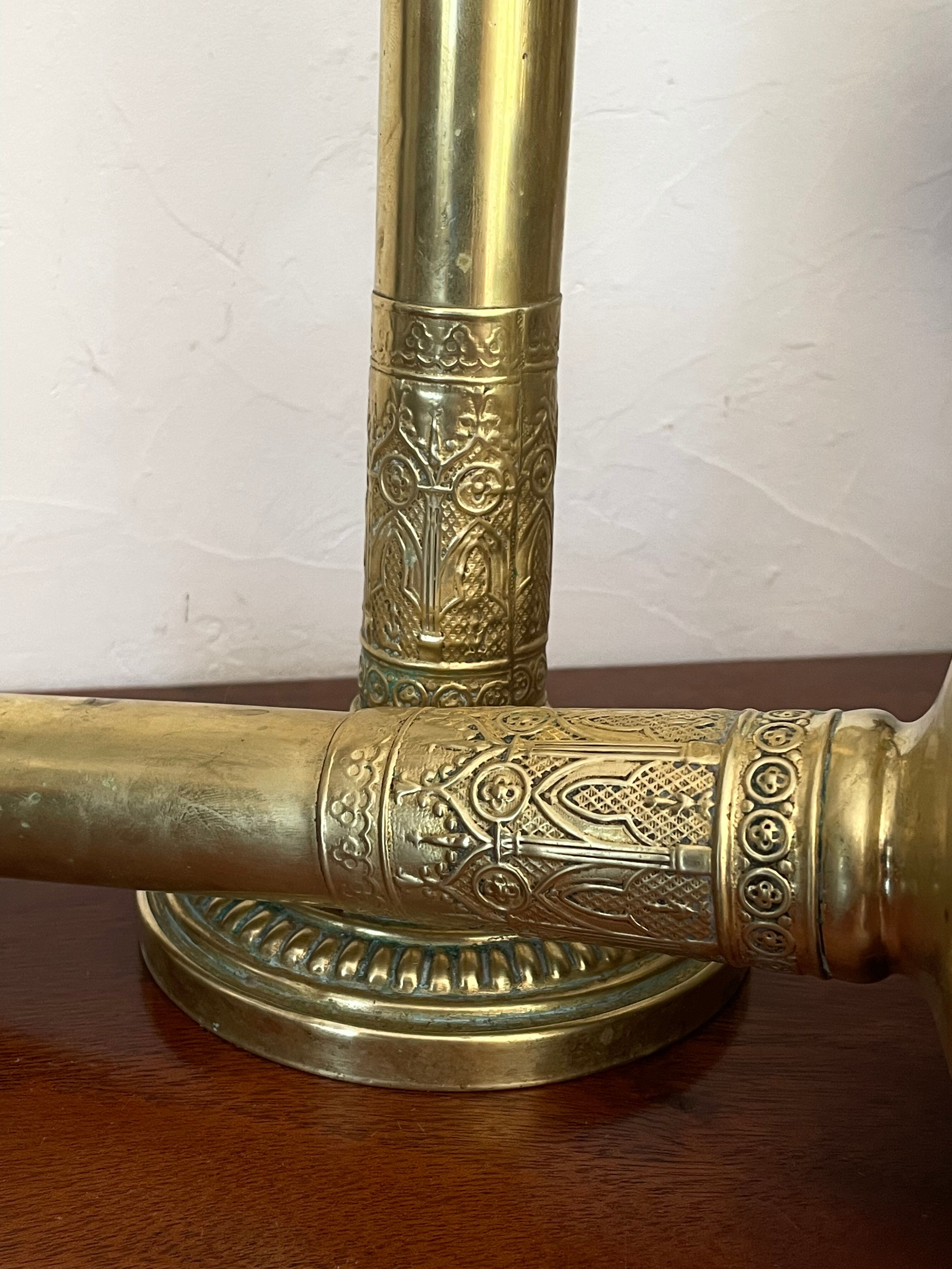 Pair of brass candle holders