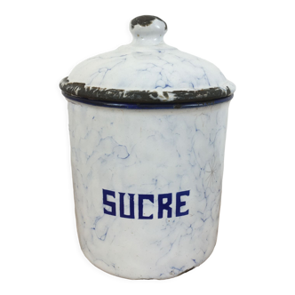 Pots à épices "sucre" en tôle émaillée