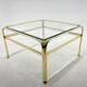 Table basse, laiton & verre, Mauro Lipparini  1970's, italie