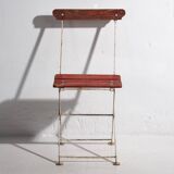 Anciennes chaises de jardin pliantes rouges (vers 1920). Ensemble de 4 pièces