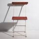 Antique red folding garden chairs (circa 1920). Set of 4 pieces