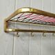 Vintage gold metal and scoubidou coat rack