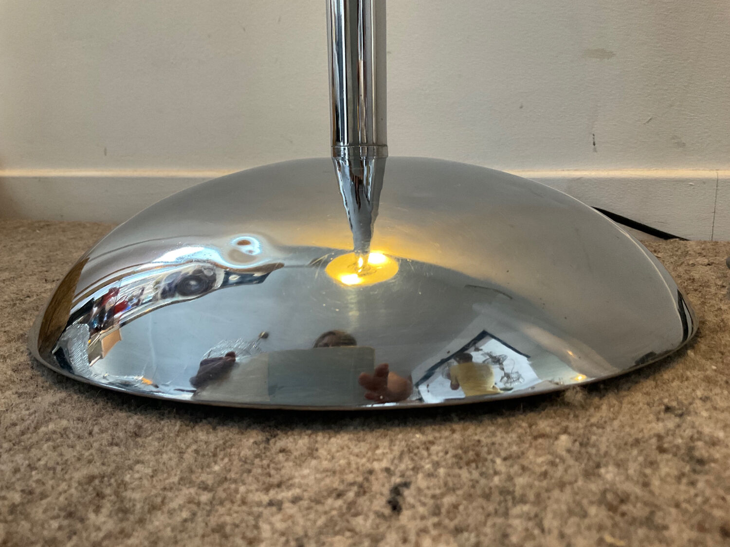 Vintage chromed metal floor lamp from the 60s-70s