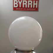 Ceiling lamp old opal globe white porcelain art deco 1930 suppot metal tbe