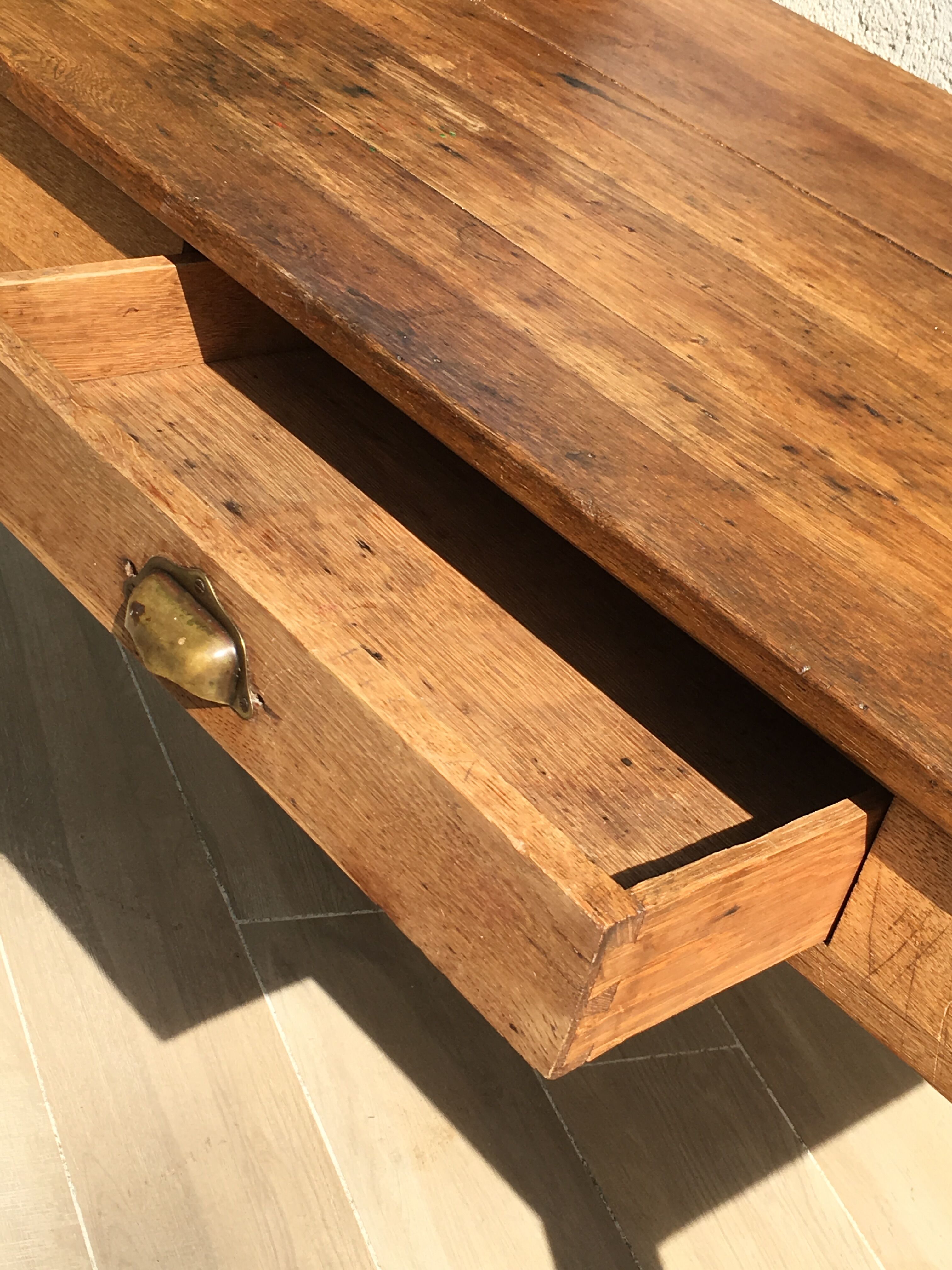 Table in solid oak, 50s