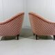 Ensemble de 2 fauteuils club en velours rose années 1950