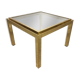 Small coffee table / Vintage brass and glass end table