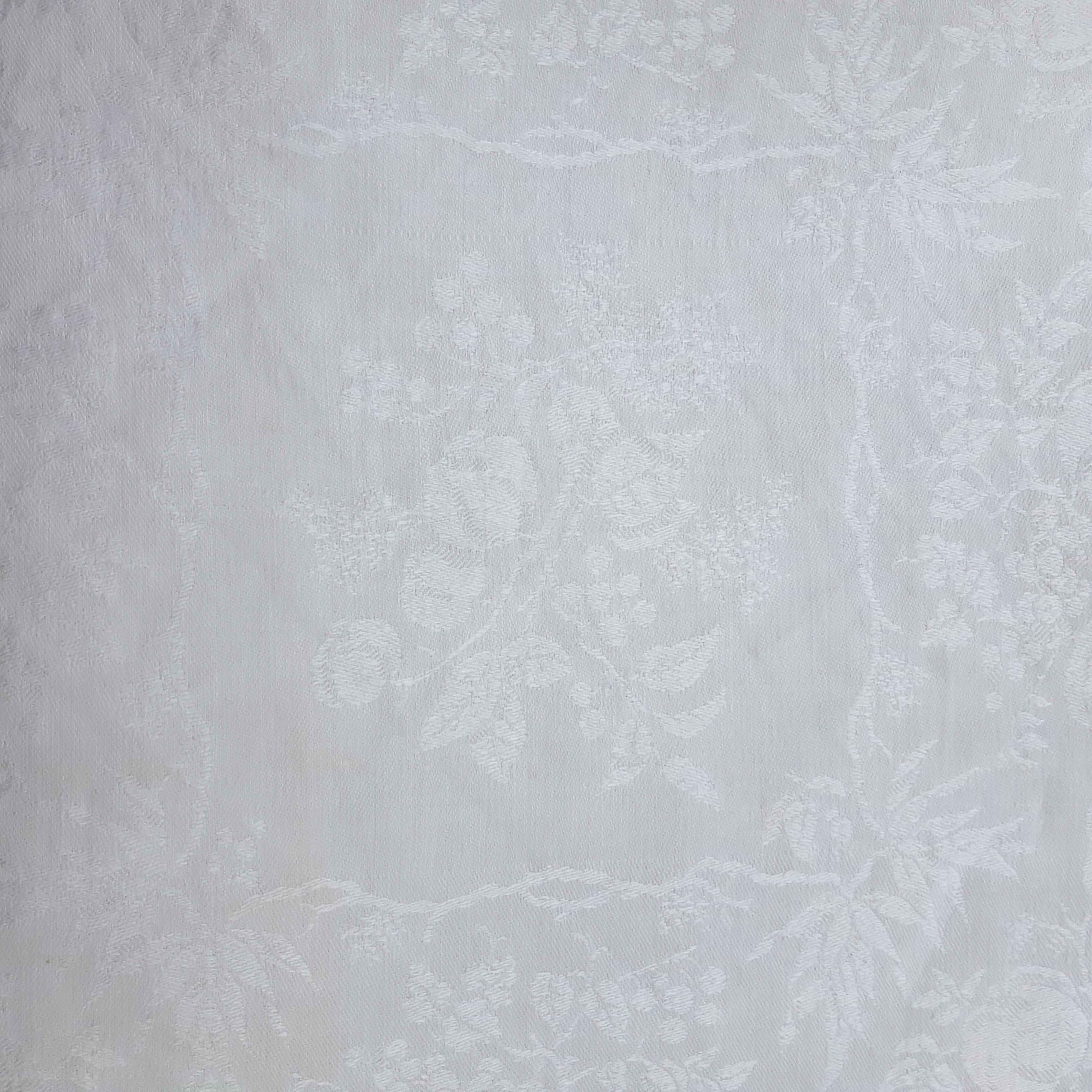 Old damask tablecloth with floral decorations 1.73 x 2.15 m