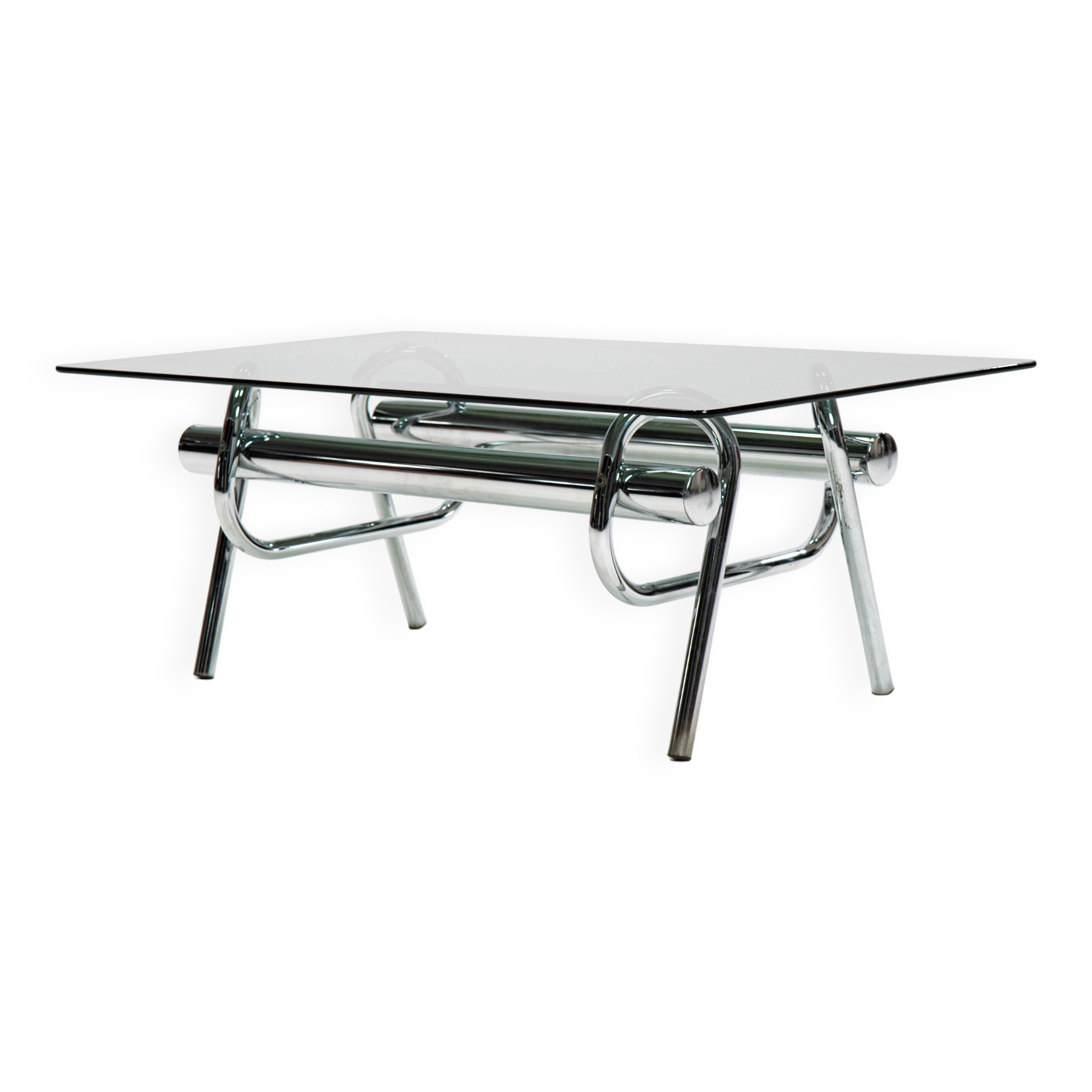 1970's sculptural chrome knot coffee table