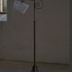 20th-century wrought iron floor lamp with swirling detail, Danish Art Deco.
