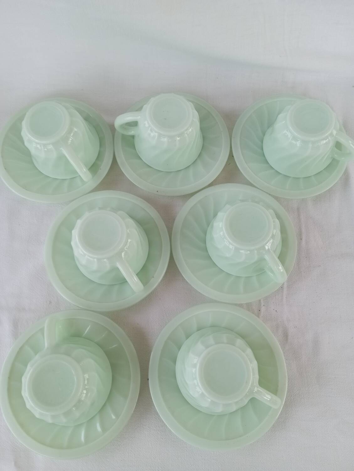Mint green opaline cups