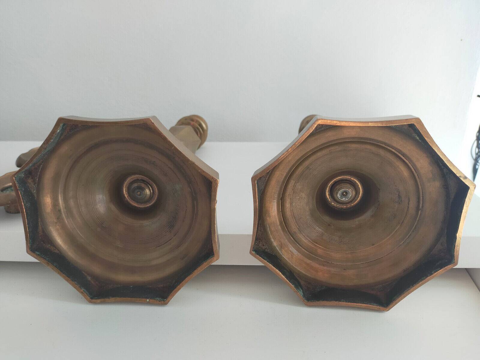 Pair of 19th century bronze candlesticks