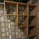 Solid wood staircase shelf