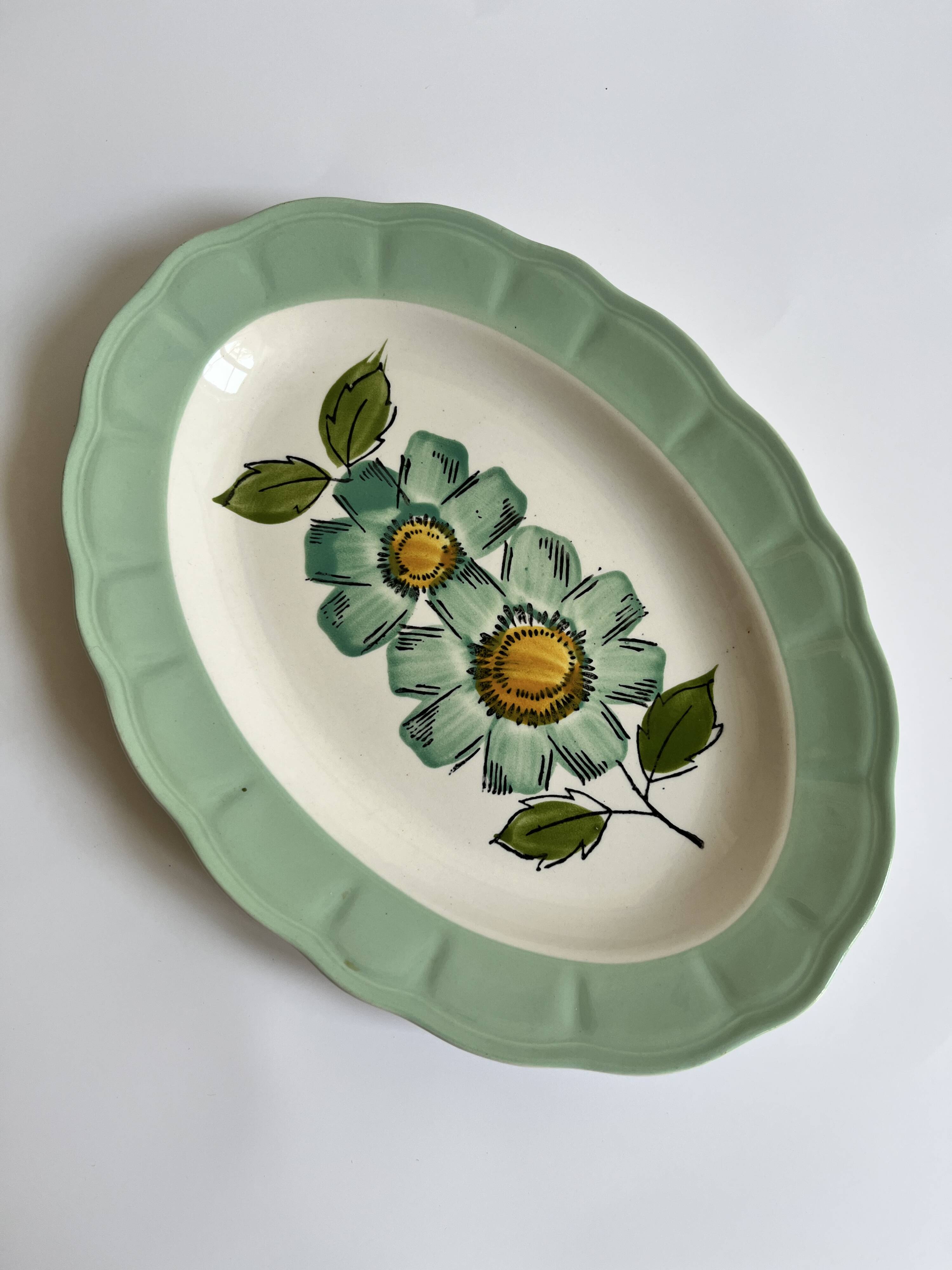 Japanese ceramic oval plate