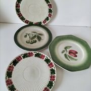 4 assiettes à dessert fruits d’été vintage