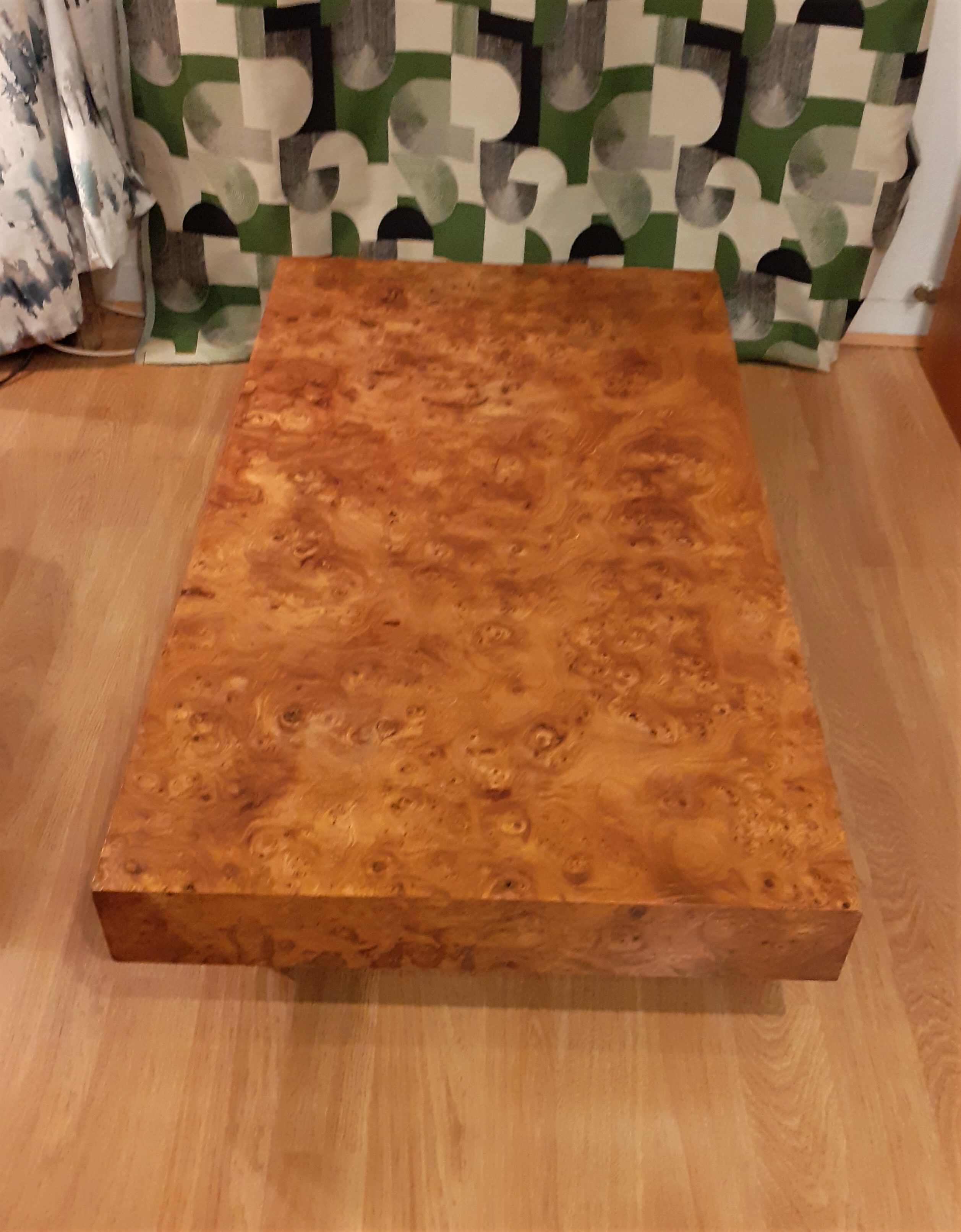 Coffee table in elm magnifying glass