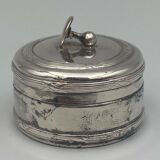 Christian dior silver metal box with cufflink decor socket