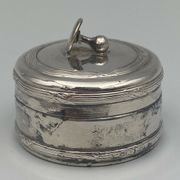 Christian dior silver metal box with cufflink decor socket